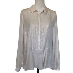 Yoana Baraschi shimmer gold long sleeve blouse